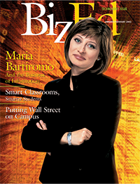 BizEd Magazine January/February 2003 cover featuring Maria Bartiromo