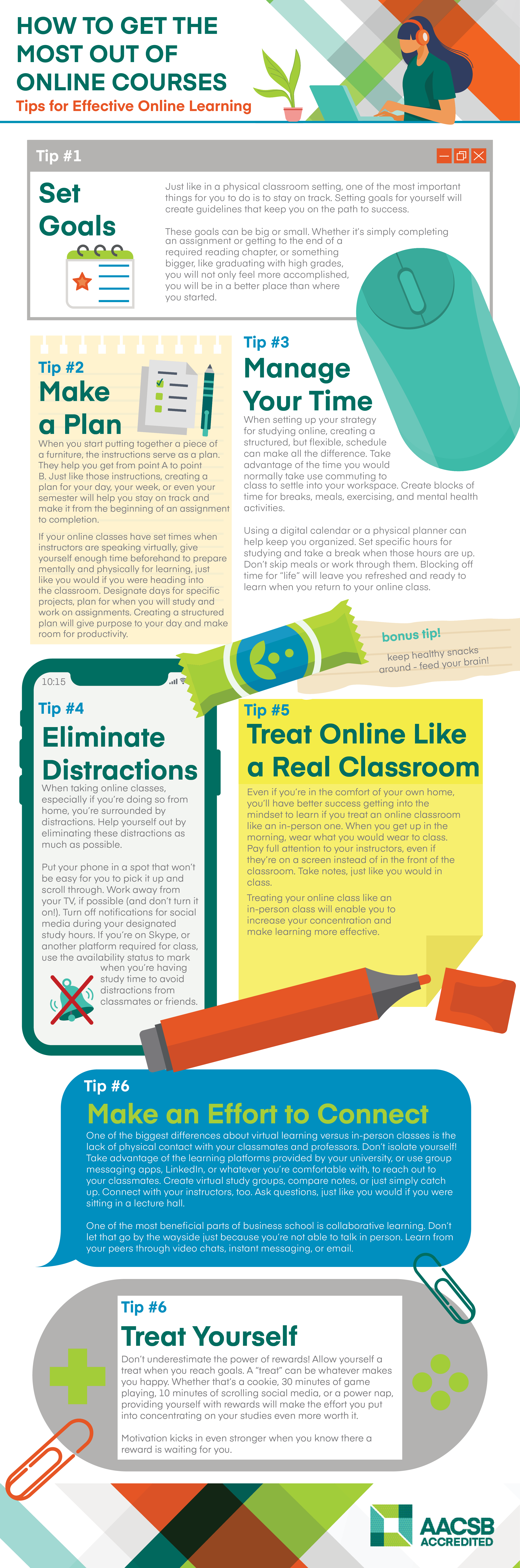 Infographic: Tips For Effective Online Learning | AACSB